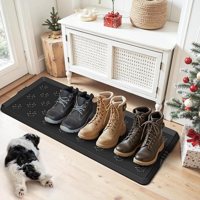 Azadx Heavy Duty Boot Trays Natural Rubber Shoe Mat Tray for Entryway Large Boot mat Tray Multi-Purpose for Outdoor Door Mats 16x42 Inch